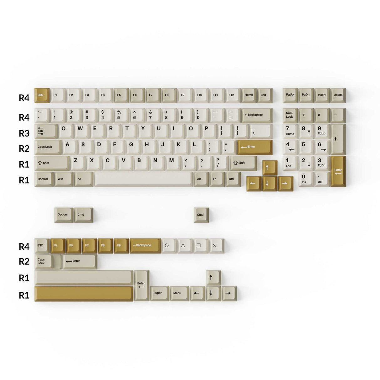 Cherry Profile Double - Shot PBT Ensemble complet de touches - Camel