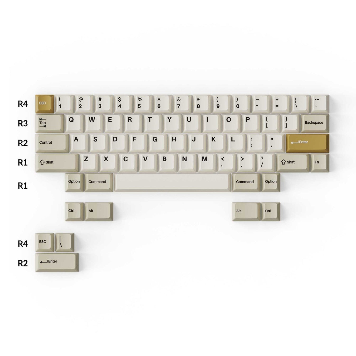 Cherry Profile Double - Shot PBT Ensemble complet de touches - Camel