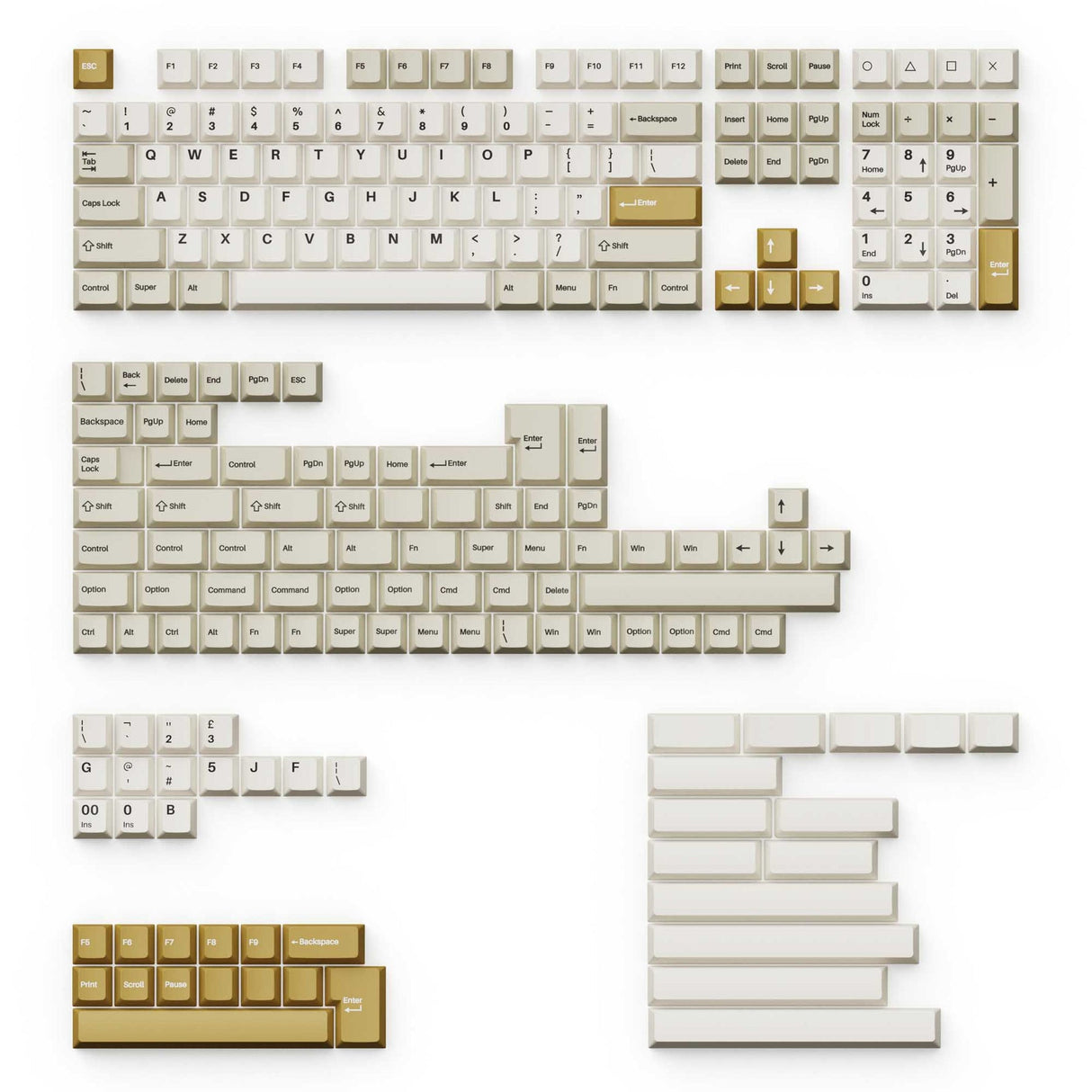 Cherry Profile Double - Shot PBT Ensemble complet de touches - Camel