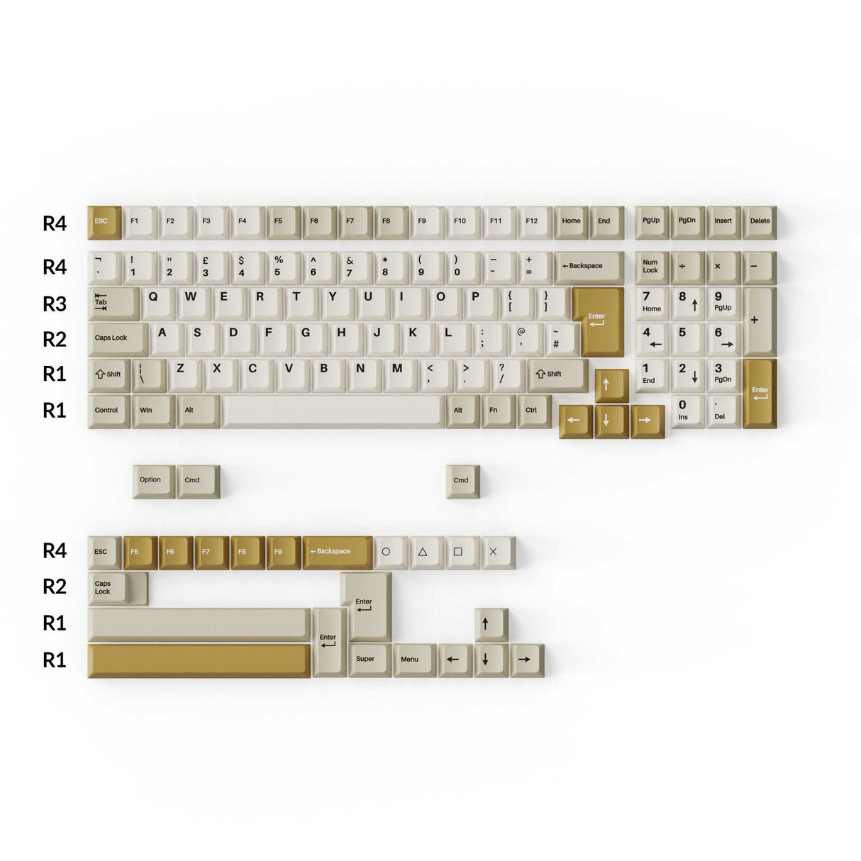 Cherry Profile Double - Shot PBT Ensemble complet de touches - Camel