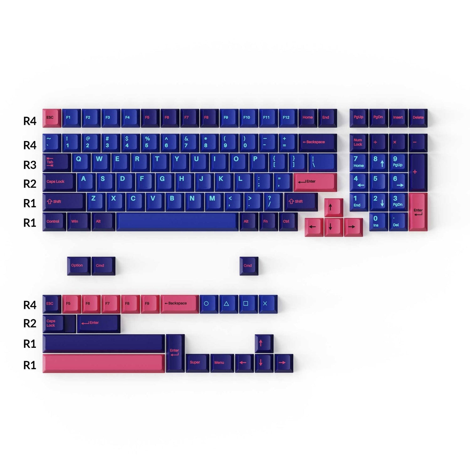 Cherry Profile Double - Shot PBT Ensemble complet de touches - Joueur