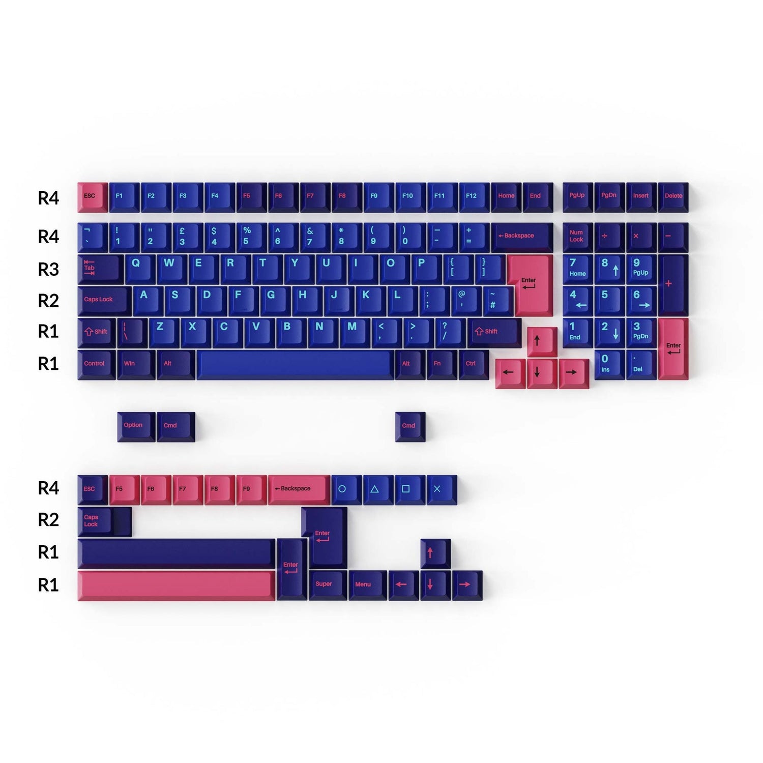 Cherry Profile Double - Shot PBT Ensemble complet de touches - Joueur