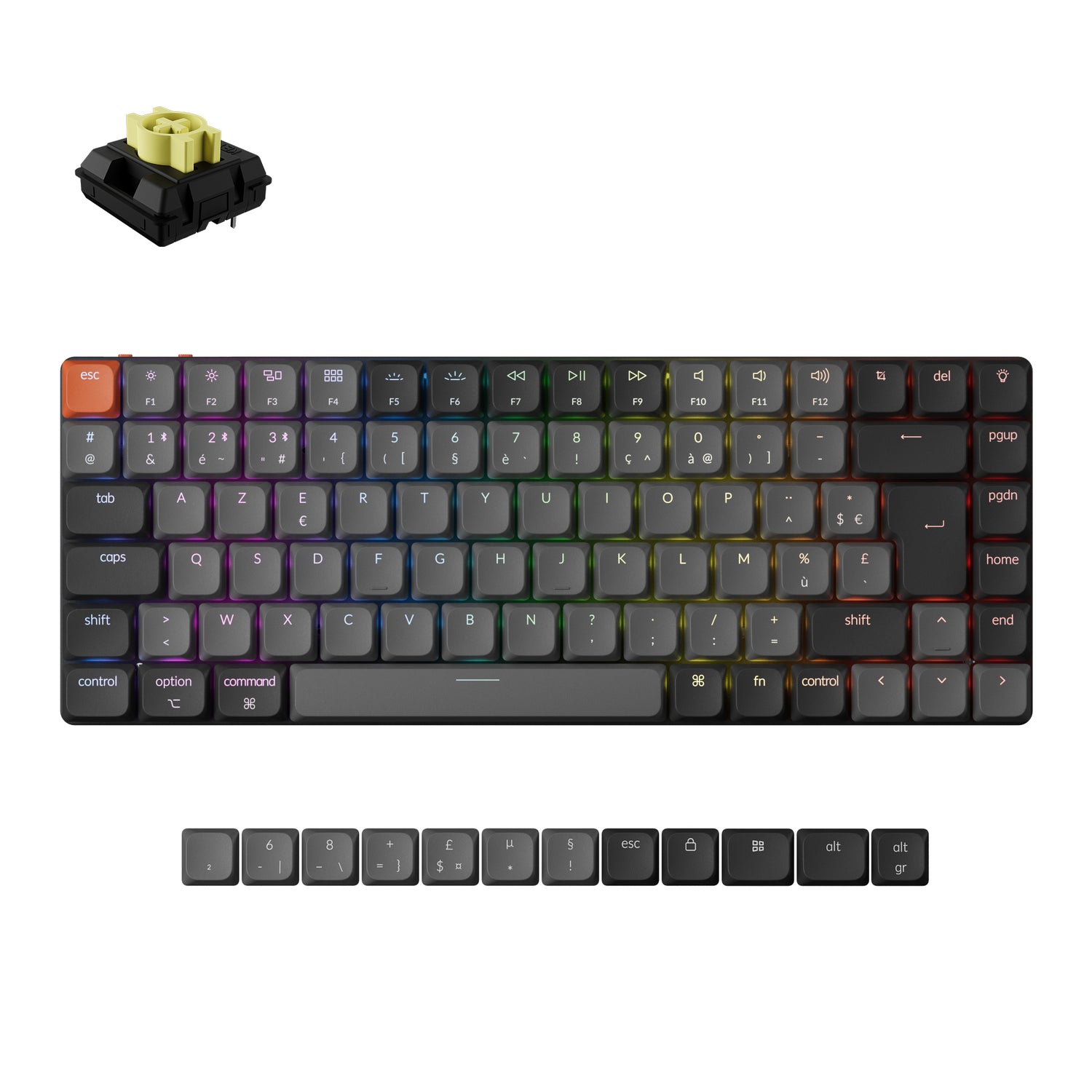 Disposition ISO du clavier mécanique sans fil Keychron K3 QMK - Version 3