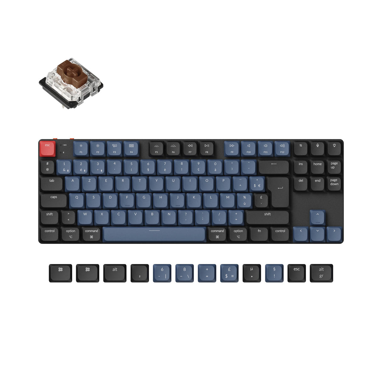 Keychron K1 Pro QMK/VIA Clavier mécanique personnalisé sans fil Collection de mises en page ISO