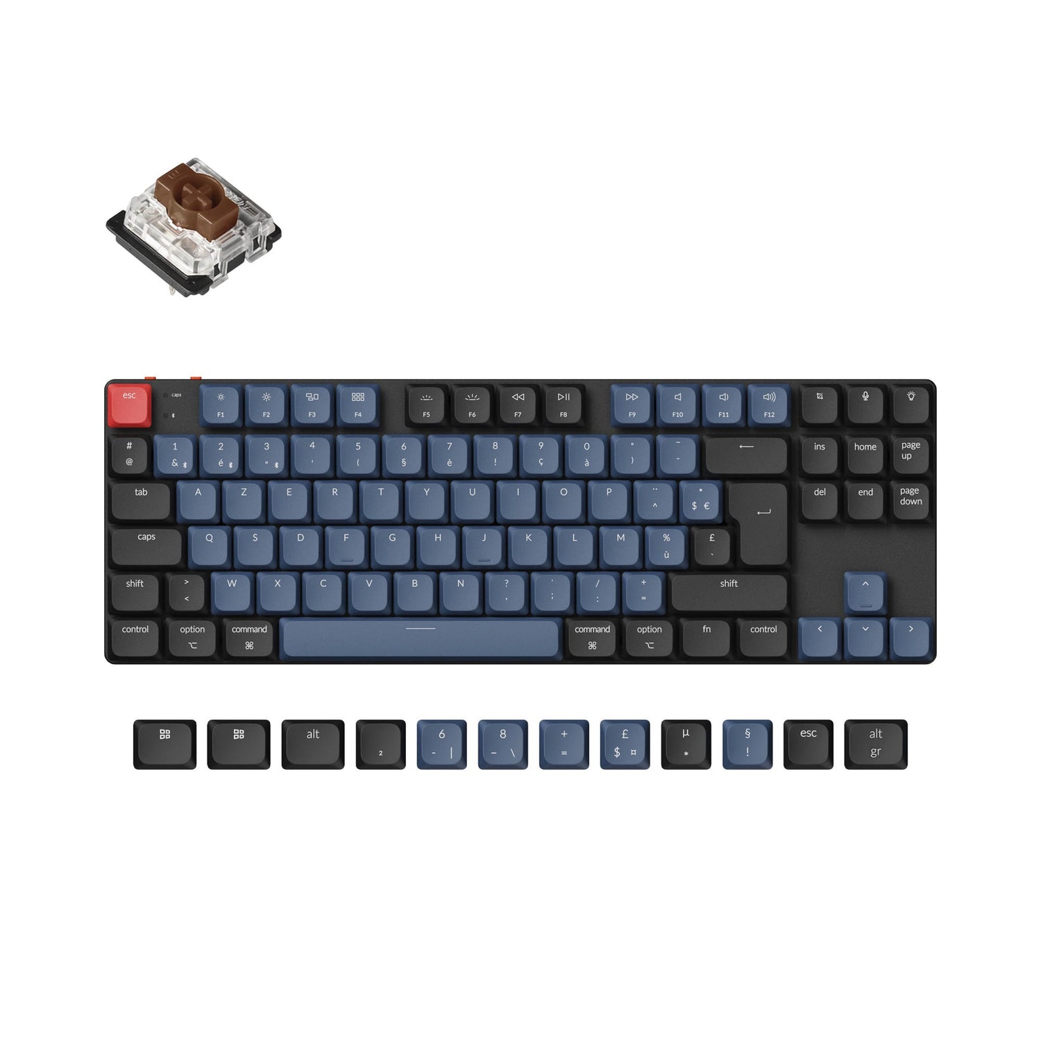 Keychron K1 Pro QMK/VIA Clavier mécanique personnalisé sans fil Collection de mises en page ISO