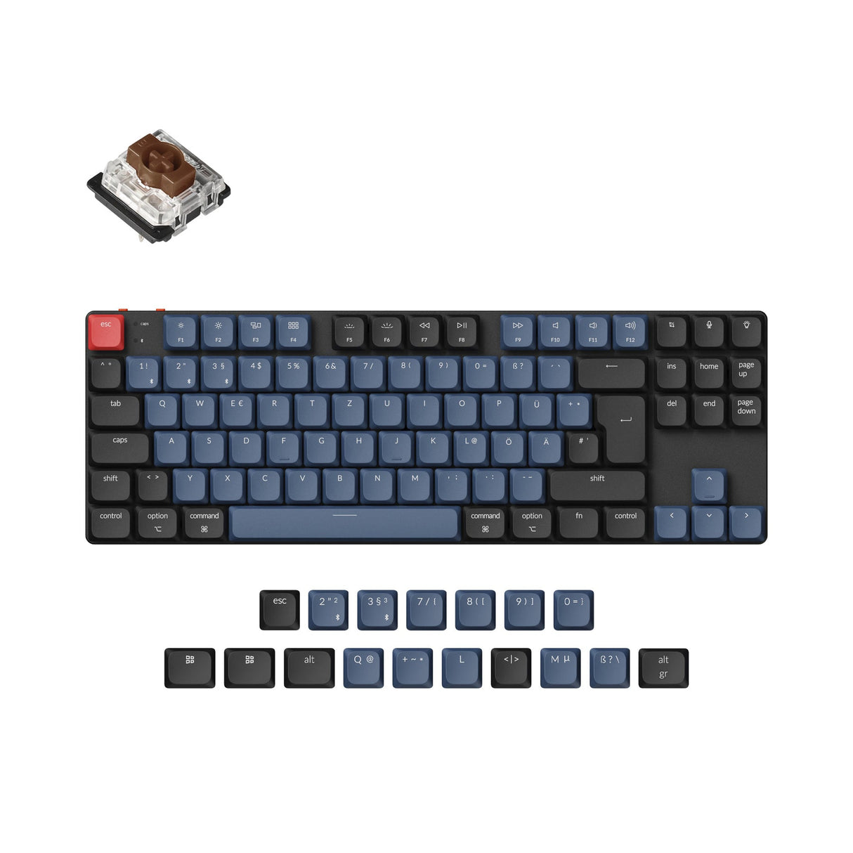 Keychron K1 Pro QMK/VIA Clavier mécanique personnalisé sans fil Collection de mises en page ISO