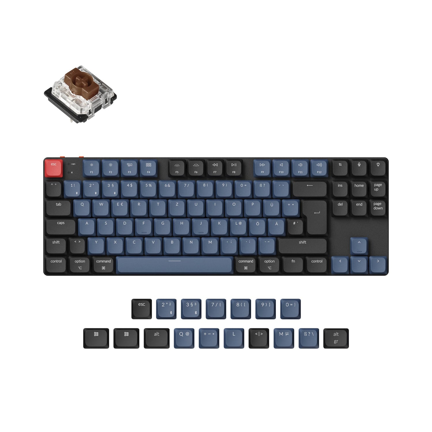 Keychron K1 Pro QMK/VIA Clavier mécanique personnalisé sans fil Collection de mises en page ISO