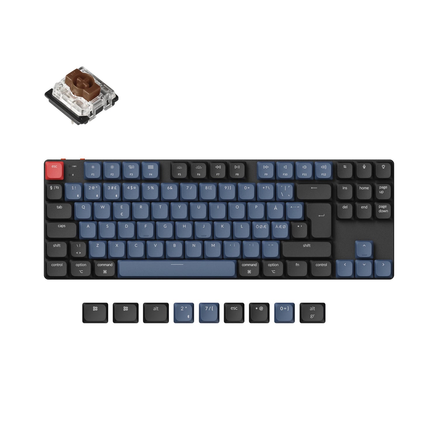 Keychron K1 Pro QMK/VIA Clavier mécanique personnalisé sans fil Collection de mises en page ISO