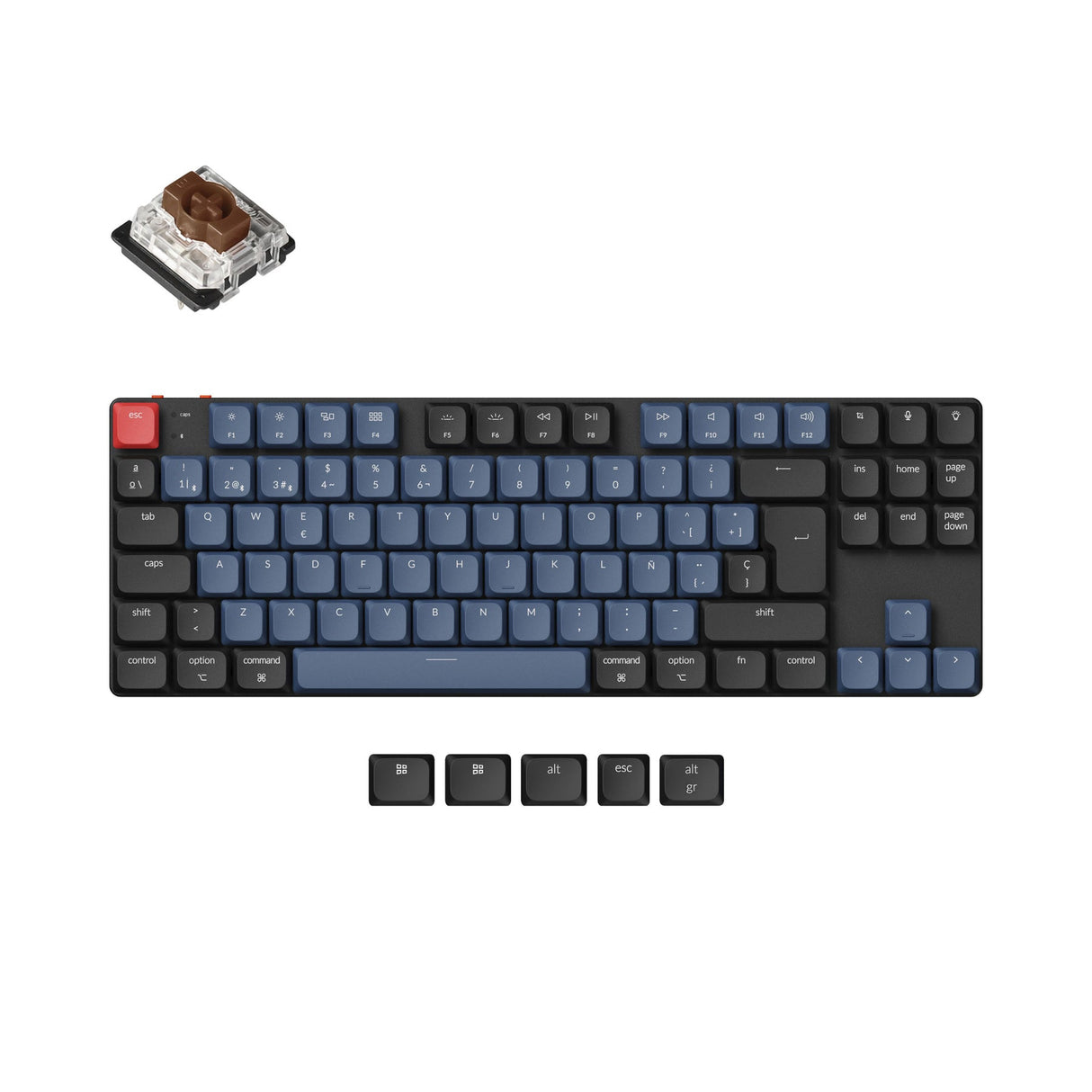 Keychron K1 Pro QMK/VIA Clavier mécanique personnalisé sans fil Collection de mises en page ISO