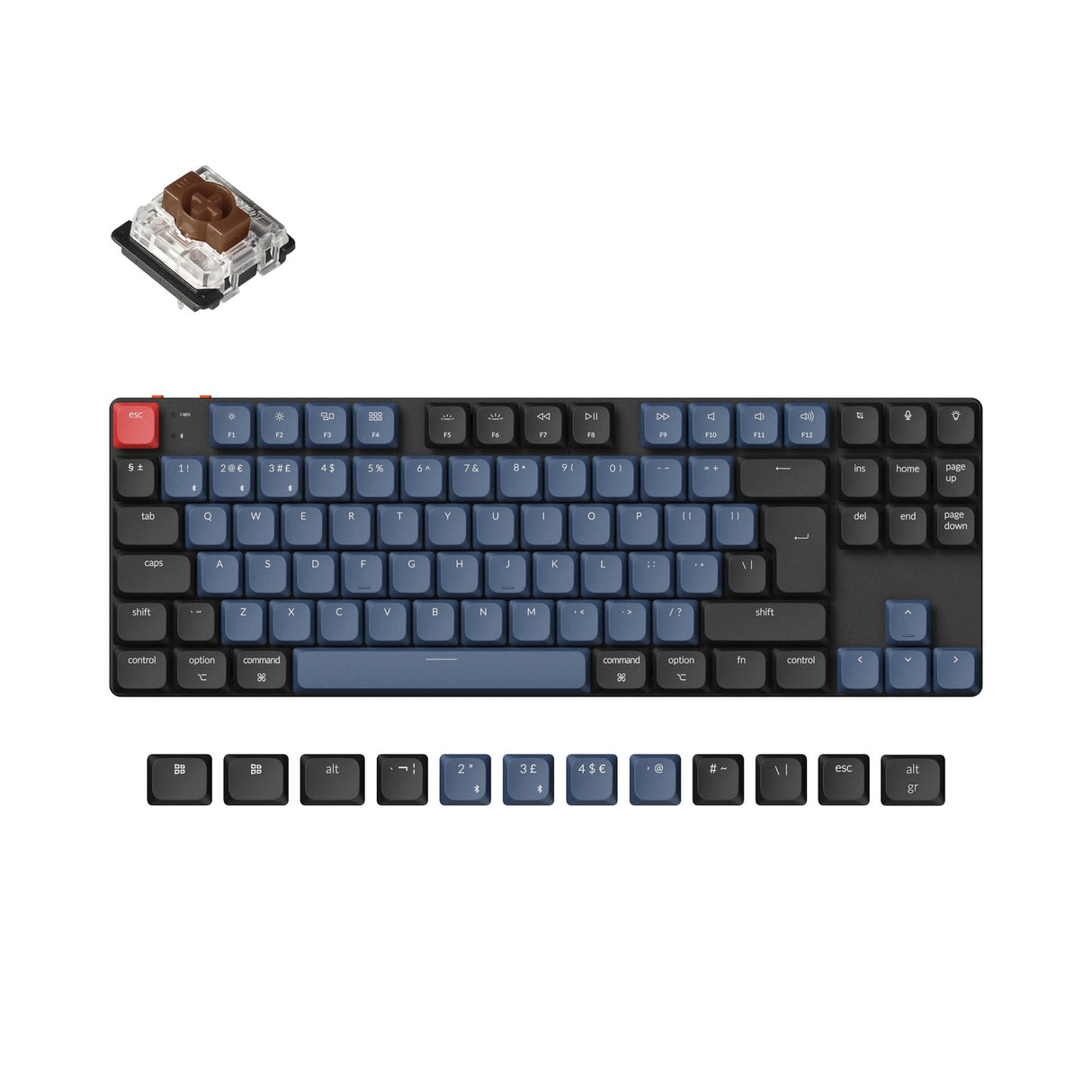 Keychron K1 Pro QMK/VIA Clavier mécanique personnalisé sans fil Collection de mises en page ISO