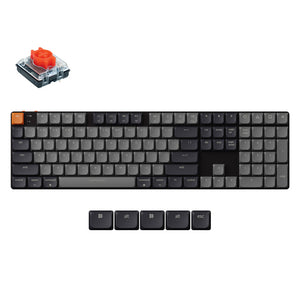 Keychron K10 - Clavier Mécanique Sans Fil 104 Touches, Rétroéclairage Blanc, Switches Rouges, FR