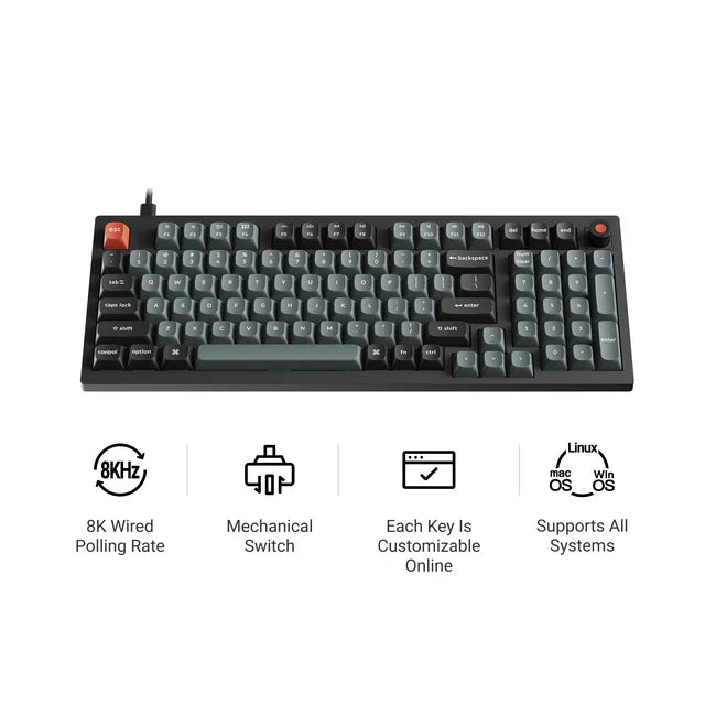 Clavier mécanique personnalisé filaire Keychron V5 8K QMK