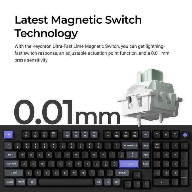 Clavier filaire Keychron Q5 HE 8K avec interrupteurs magnétiques (Disposition US ANSI)