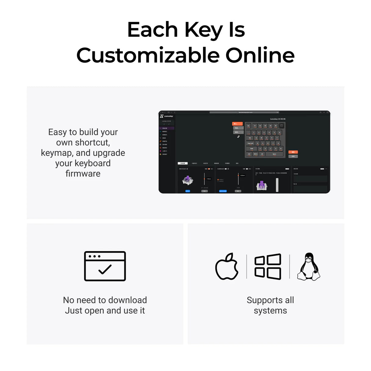 Lemokey L0 HE Clavier de jeu à interrupteur magnétique à une main