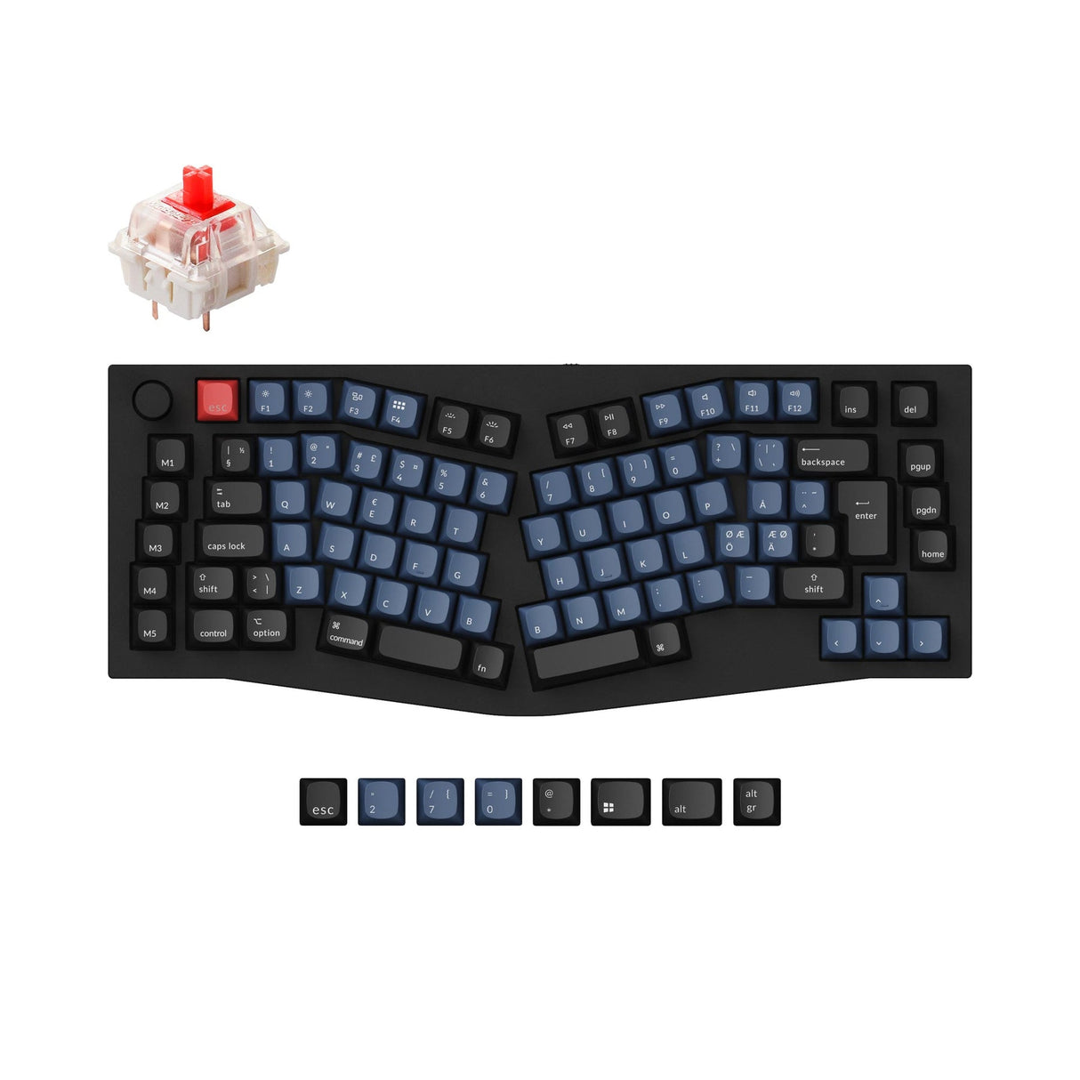 Keychron Q10 (Alice Layout) QMK Clavier mécanique personnalisé Collection de mises en page ISO