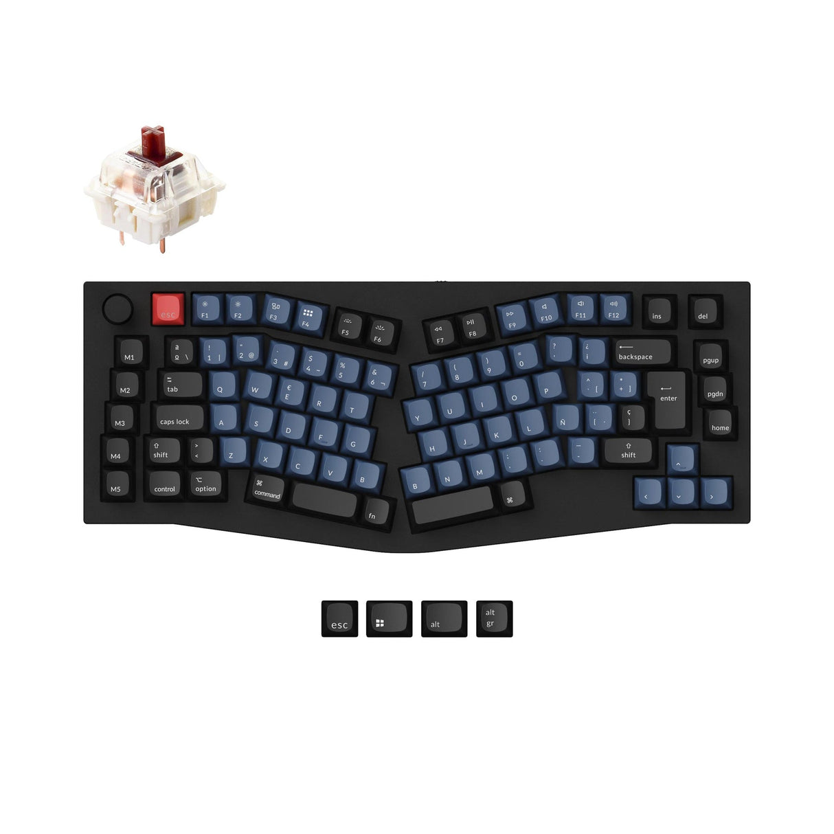 Keychron Q10 (Alice Layout) QMK Clavier mécanique personnalisé Collection de mises en page ISO