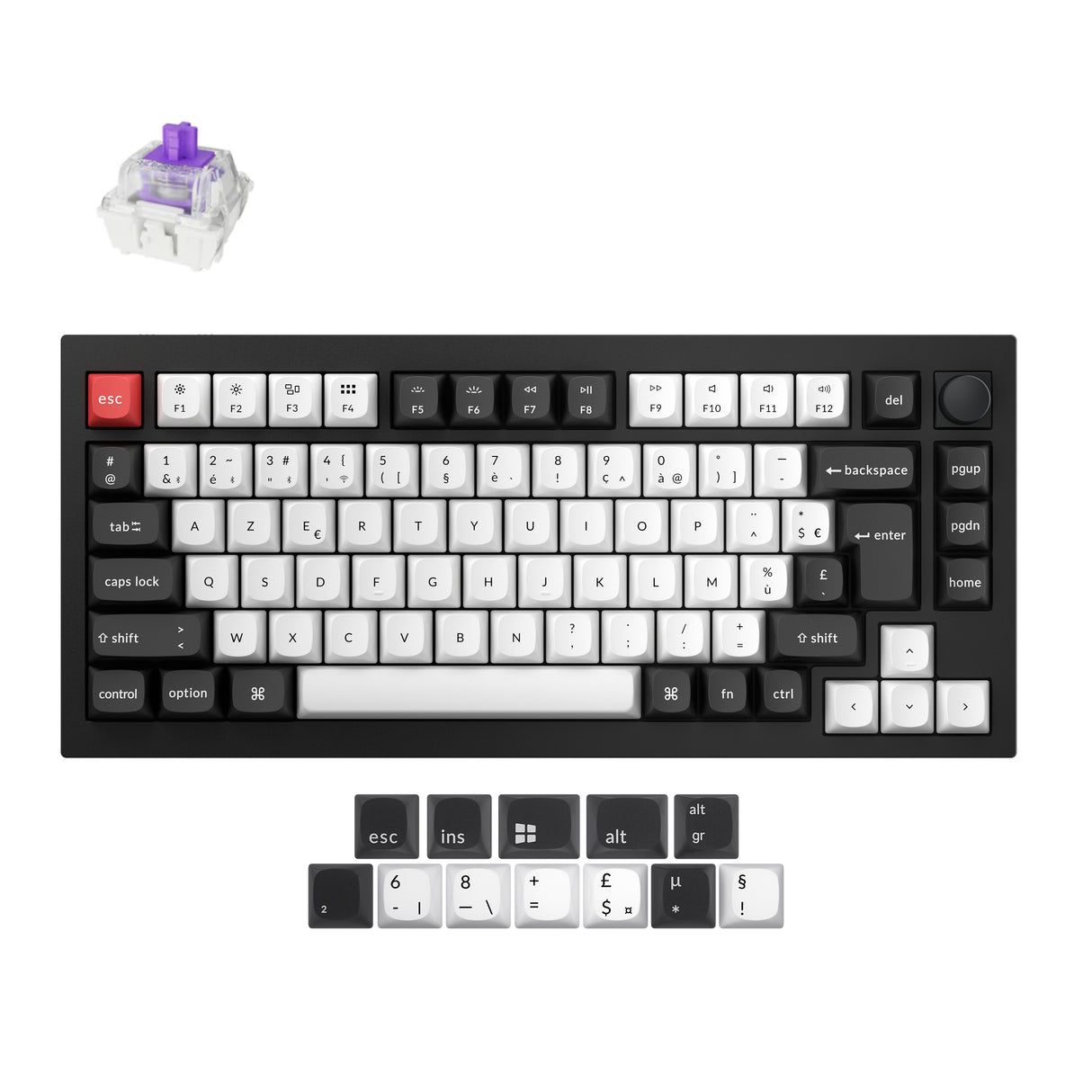 Collection de configuration ISO de clavier personnalisé sans fil Keychron Q1 HE QMK