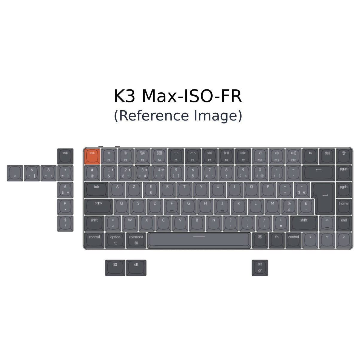 Keychron K3 Max QMK/VIA Clavier mécanique personnalisé sans fil Collection de mises en page ISO