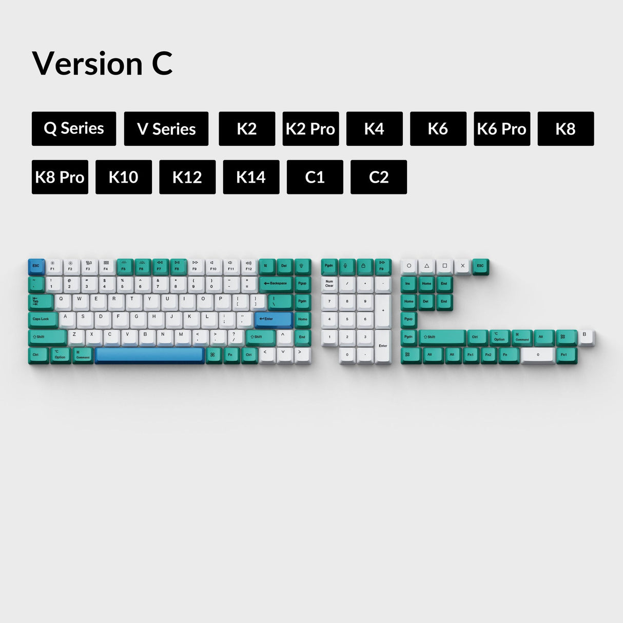 Jeu de touches OEM Dye-Sub PBT - Iceberg