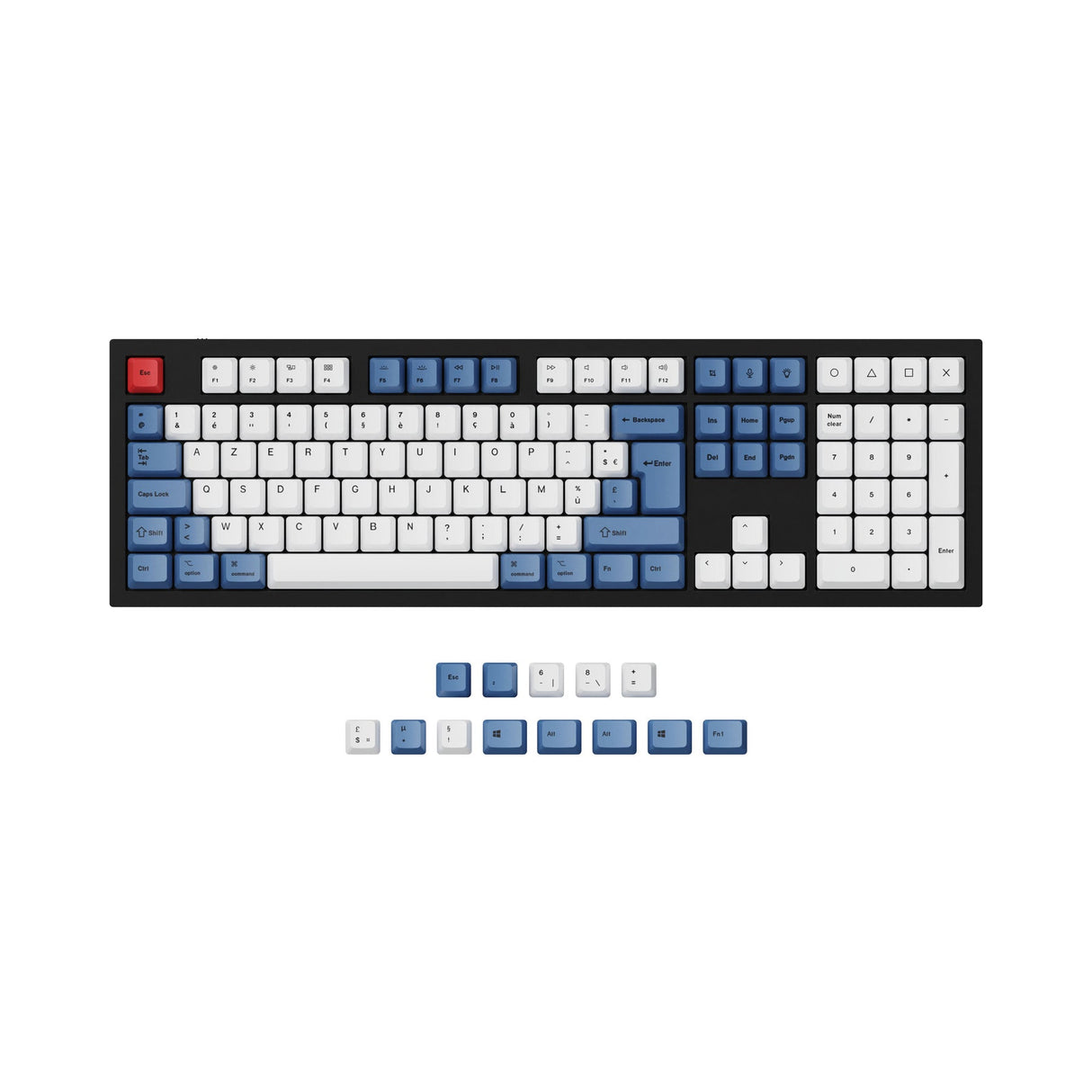 ISO & ANSI Q3 & Q4 & Q6 & V3 & V4 & V6 & K8 & K8 Pro OEM Dye-Sub PBT Keycap Set - Blue
