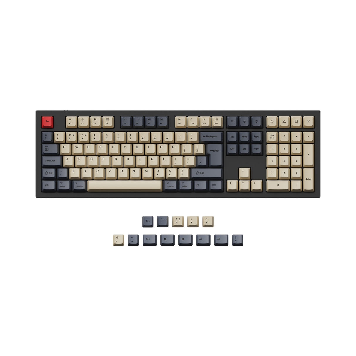ISO & ANSI Q3 & Q4 & Q6 & V3 & V4 & V6 & K8 & K8 Pro OEM Dye-Sub PBT Keycap Set - Carbon