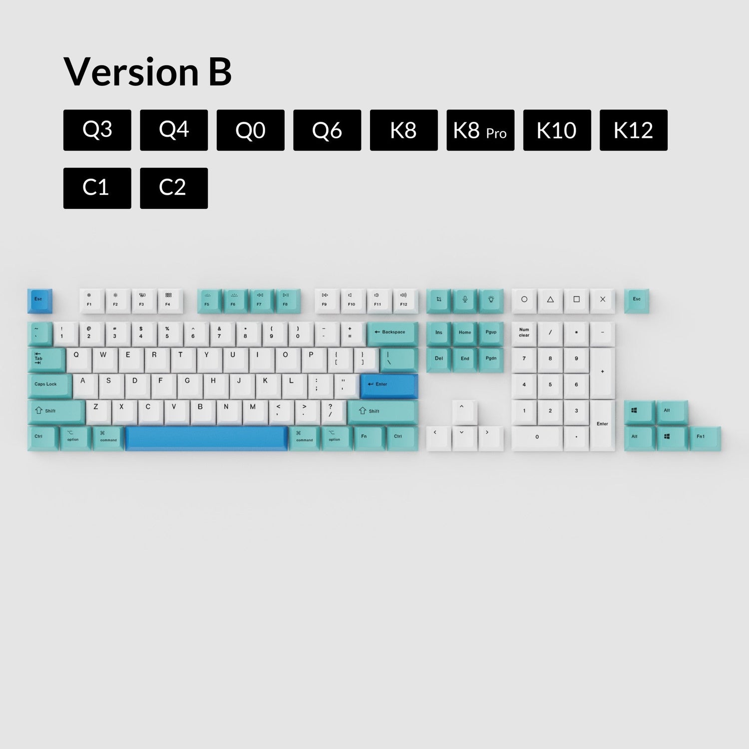 Jeu de touches OEM Dye-Sub PBT - Iceberg