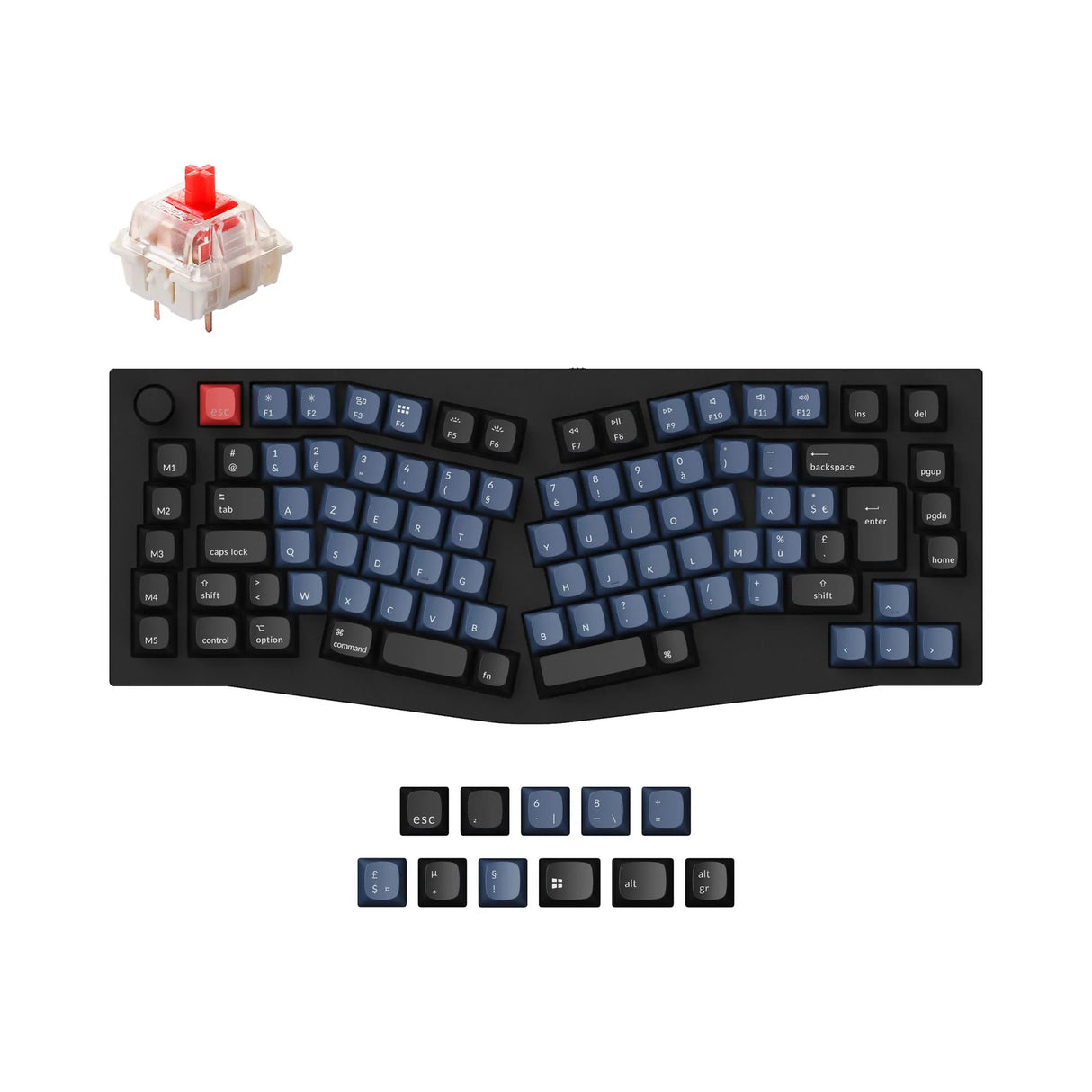 Keychron Q10 (Alice Layout) QMK Clavier mécanique personnalisé Collection de mises en page ISO