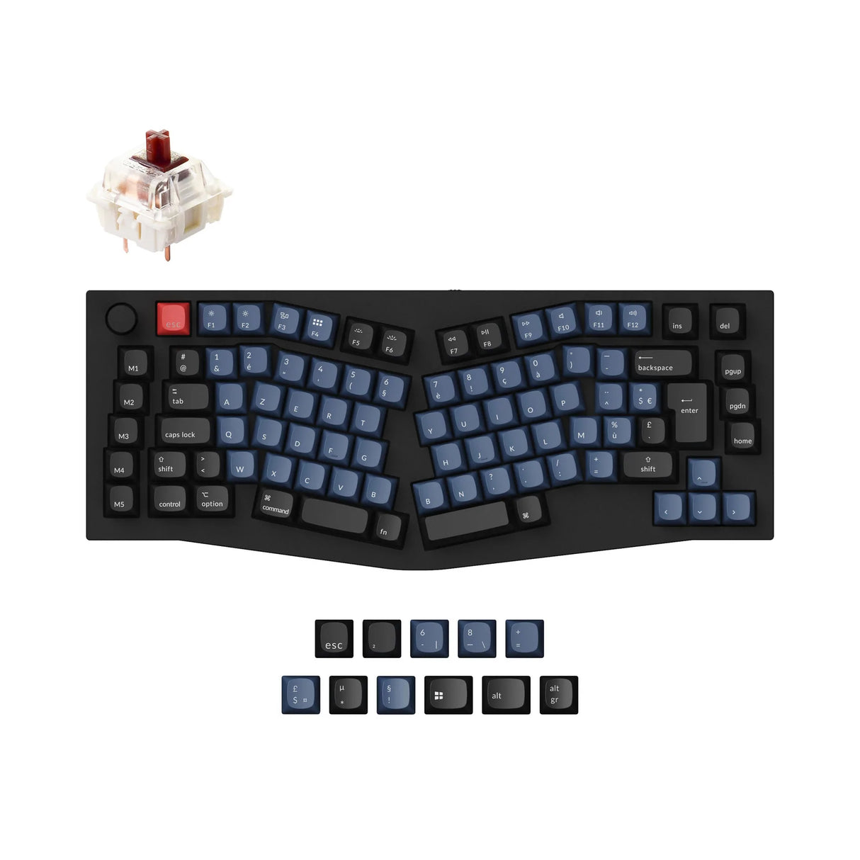 Keychron Q10 (Alice Layout) QMK Clavier mécanique personnalisé Collection de mises en page ISO