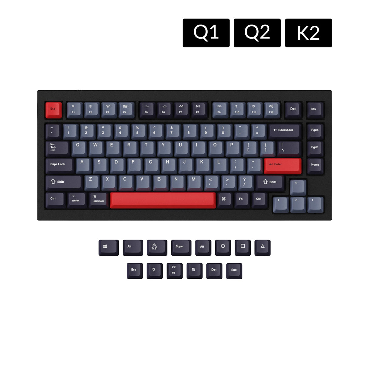 Jeu de touches OEM Dye-Sub PBT - Rouge Dolch
