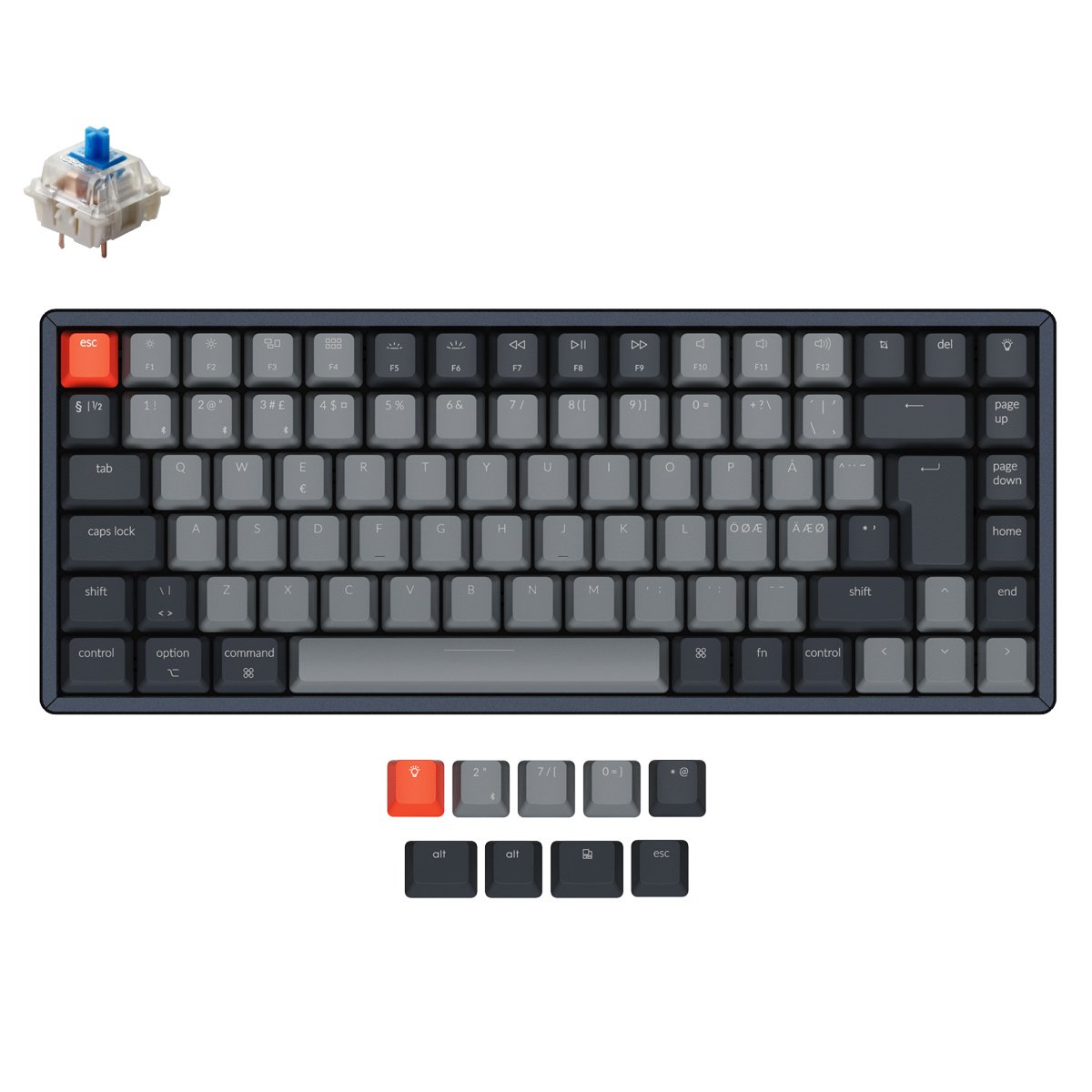 Clavier mécanique sans fil Keychron K2 (disposition ISO nordique) - Version 2