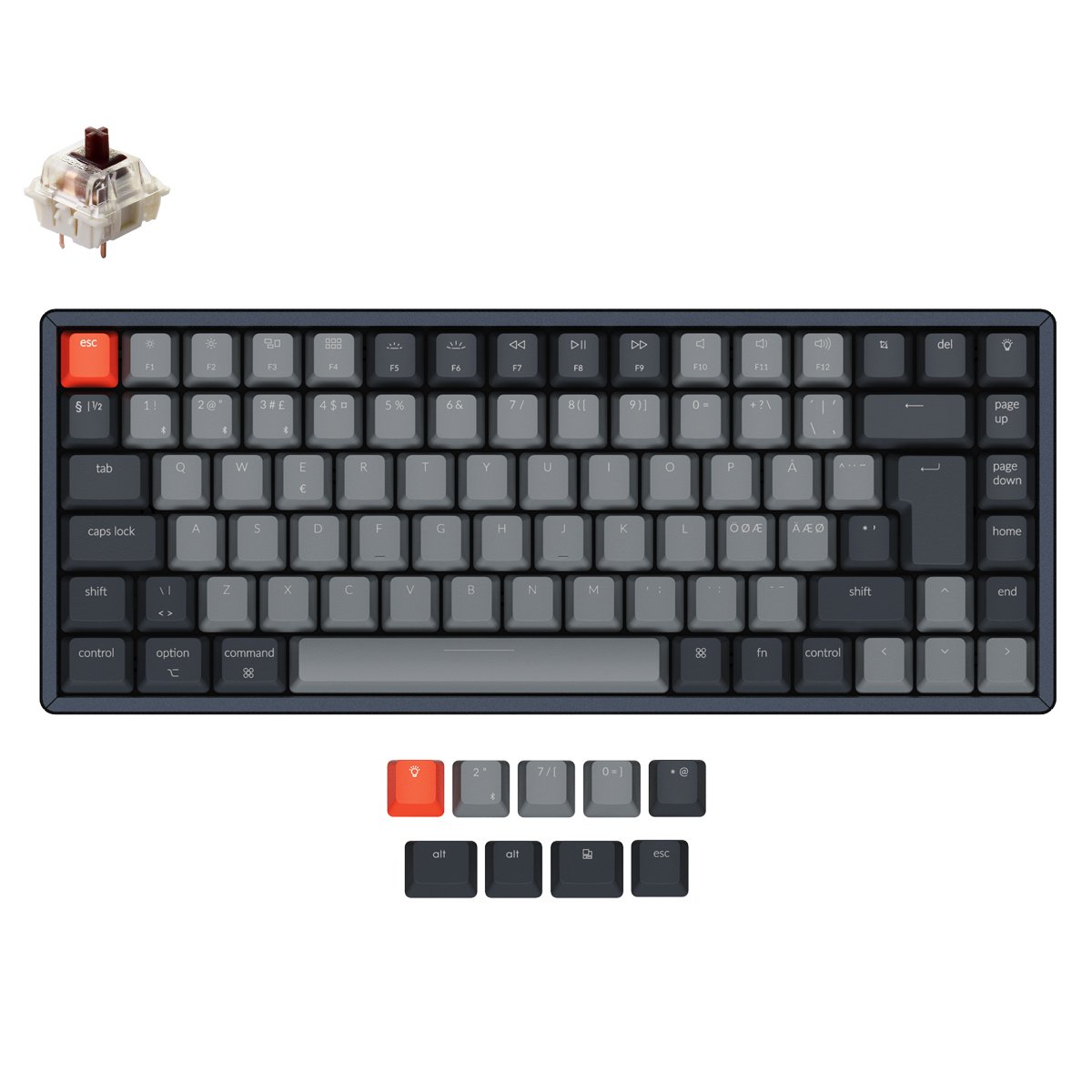 Clavier mécanique sans fil Keychron K2 (disposition ISO nordique) - Version 2