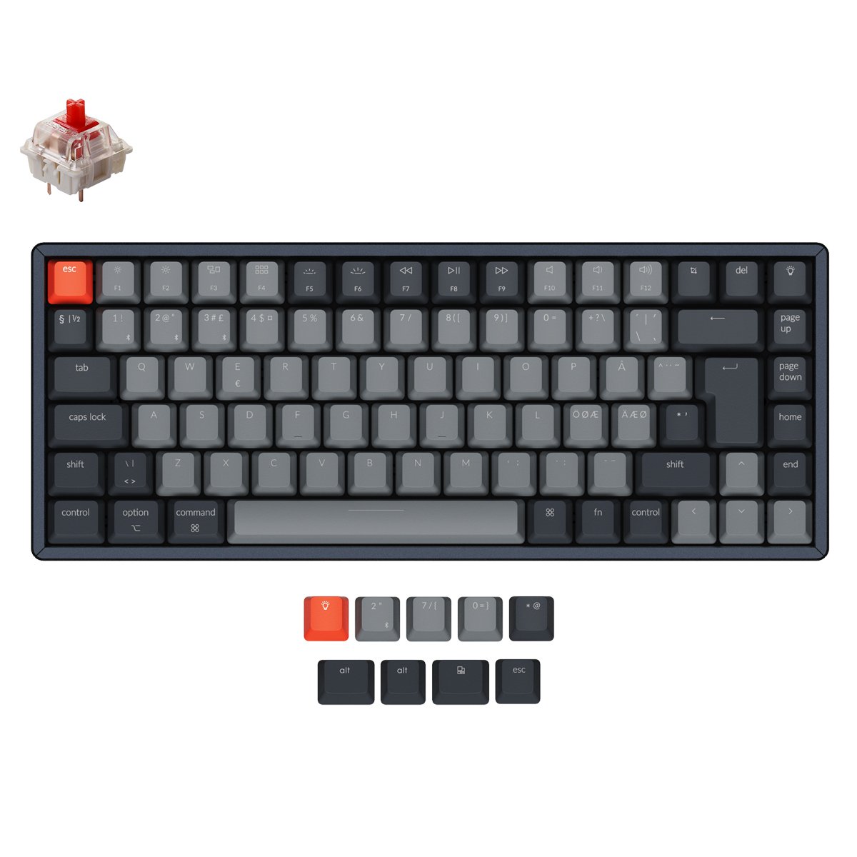 Clavier mécanique sans fil Keychron K2 (disposition ISO nordique) - Version 2