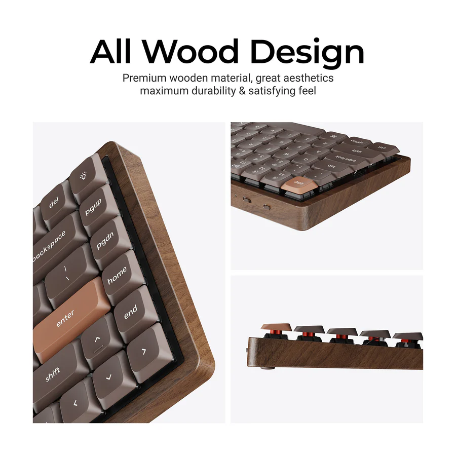 Keychron K3 Max QMK Wireless Custom Mechanical Keyboard - All-Wood Special Edition