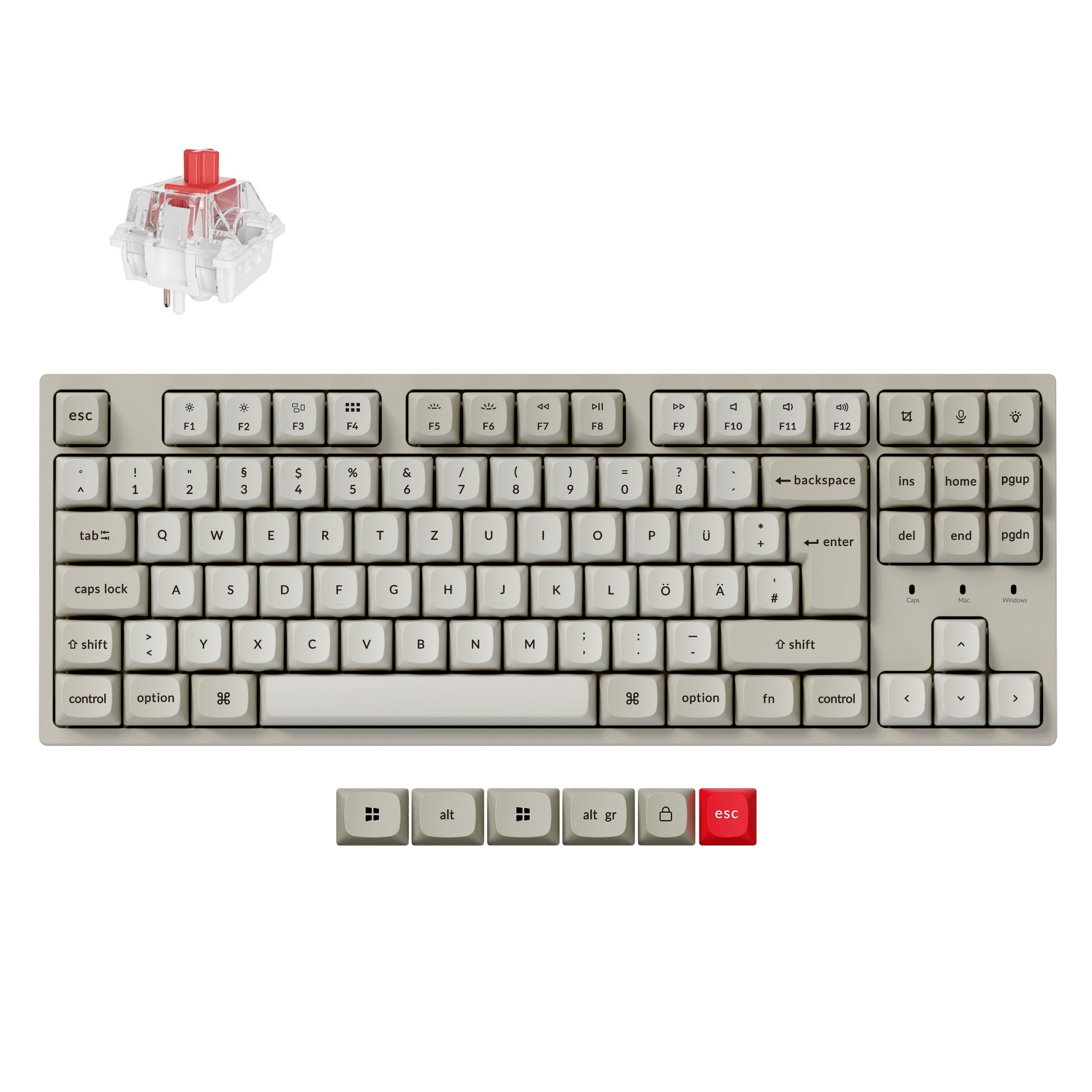 Collection de claviers mécaniques personnalisés filaires Keychron C1 Pro 8K QMK au format ISO