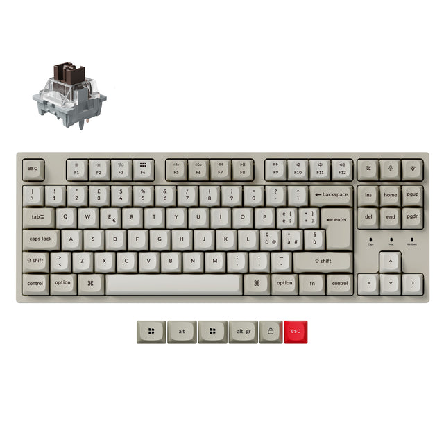Collection de claviers mécaniques personnalisés filaires Keychron C1 Pro 8K QMK au format ISO