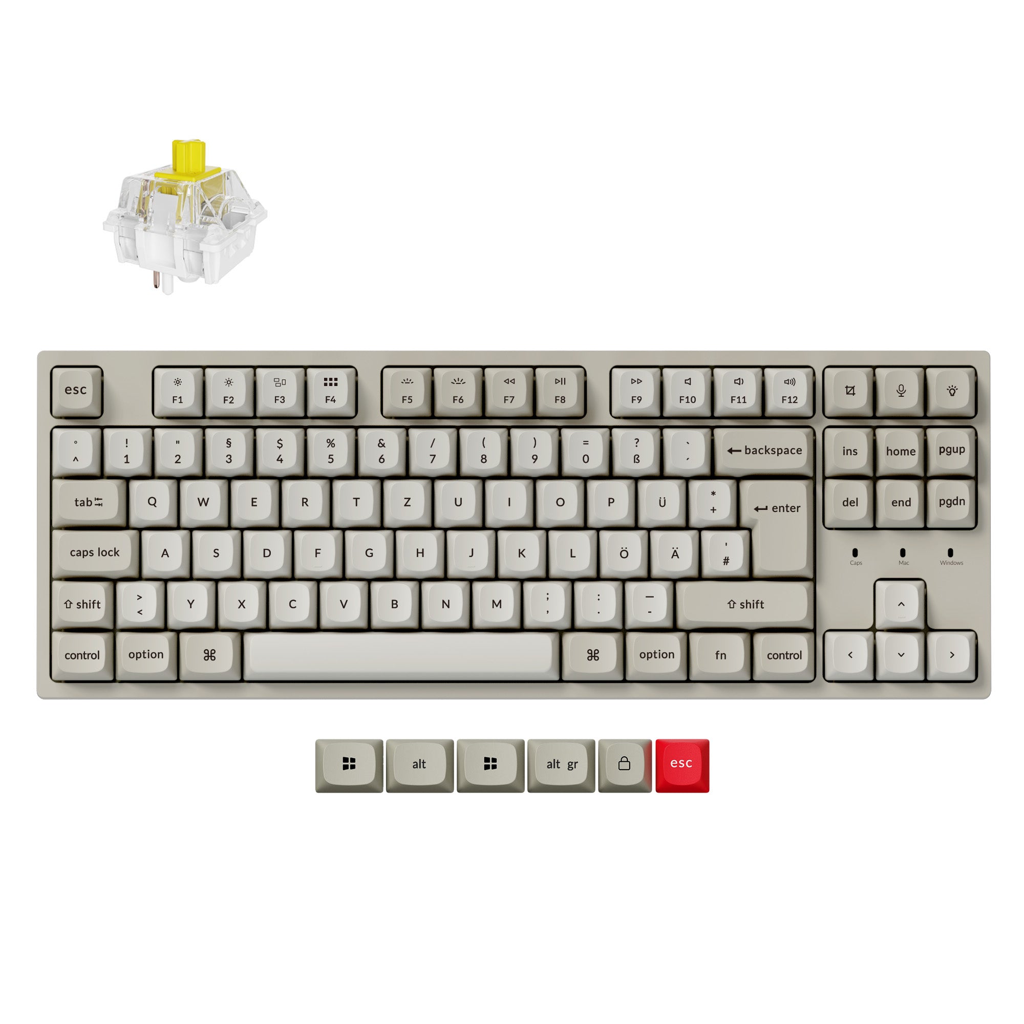 Collection de claviers mécaniques personnalisés filaires Keychron C1 Pro 8K QMK au format ISO