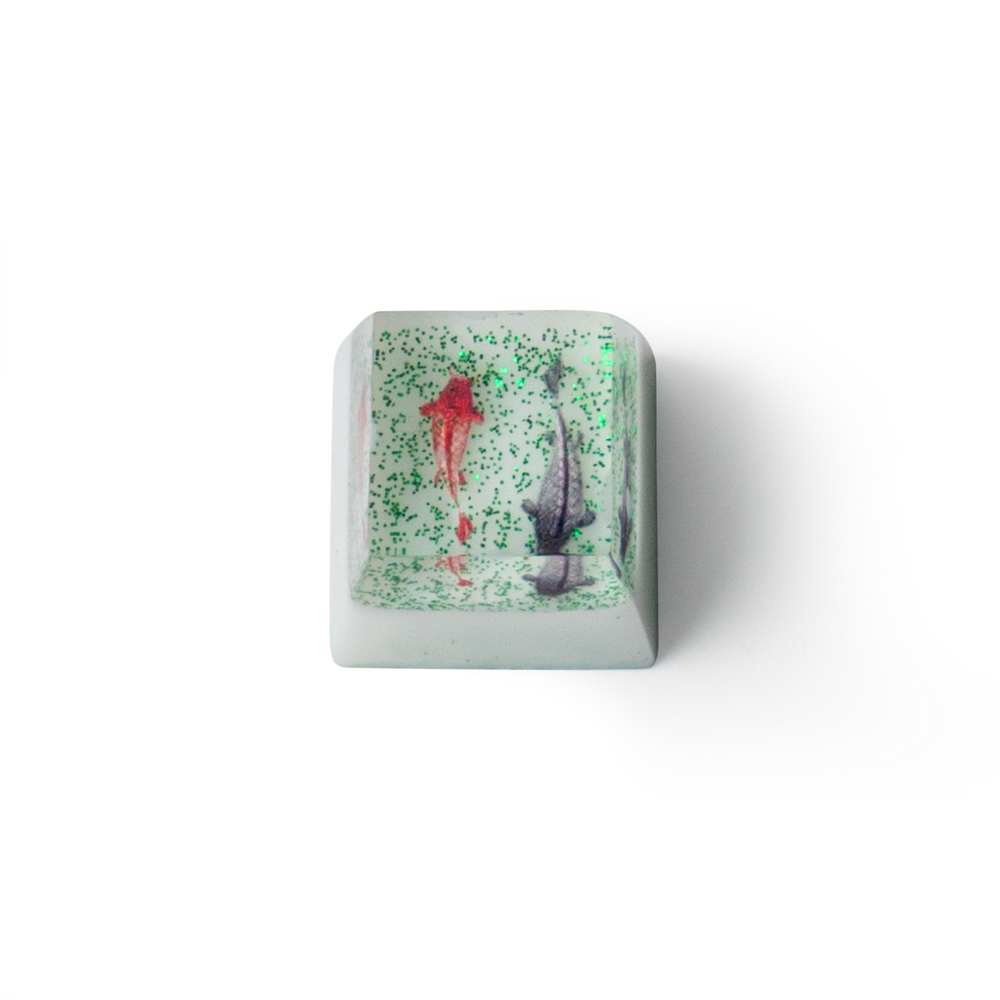 Élégant keycap artisanal en résine de poisson rouge