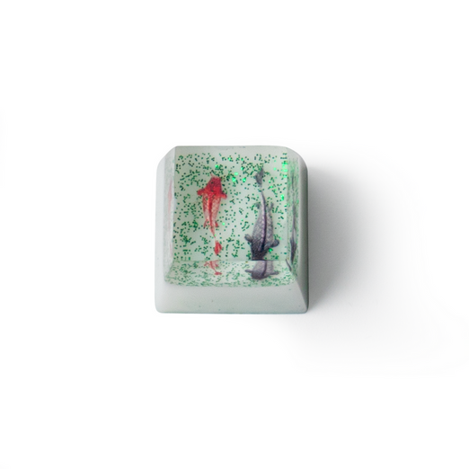 Élégant keycap artisanal en résine de poisson rouge