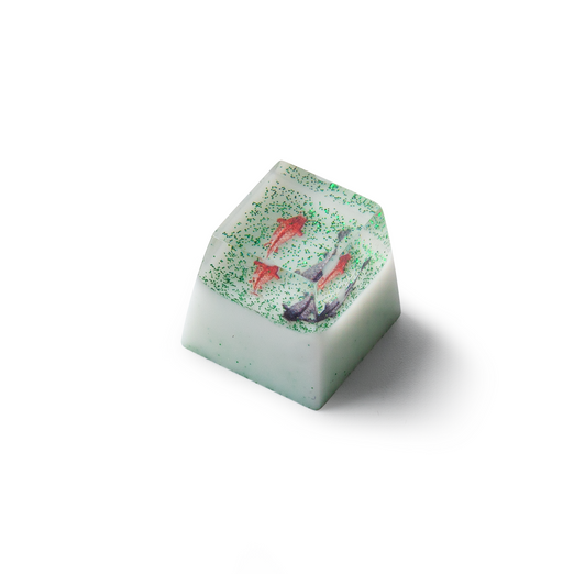 Élégant keycap artisanal en résine de poisson rouge