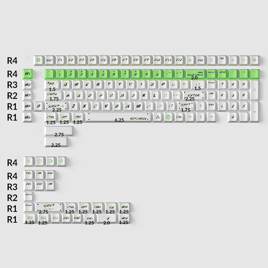Green Pulsation - Cherry Profile Dye-Sub PBT Full Keycap Set