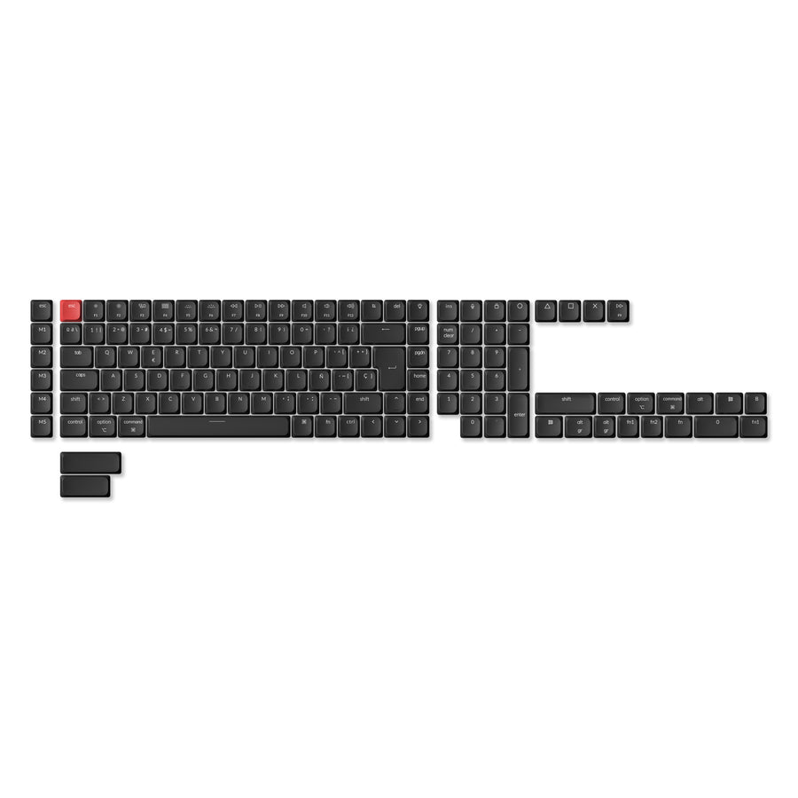 Ensemble complet de touches ISO profil bas Shine-Through ABS LSA - Noir