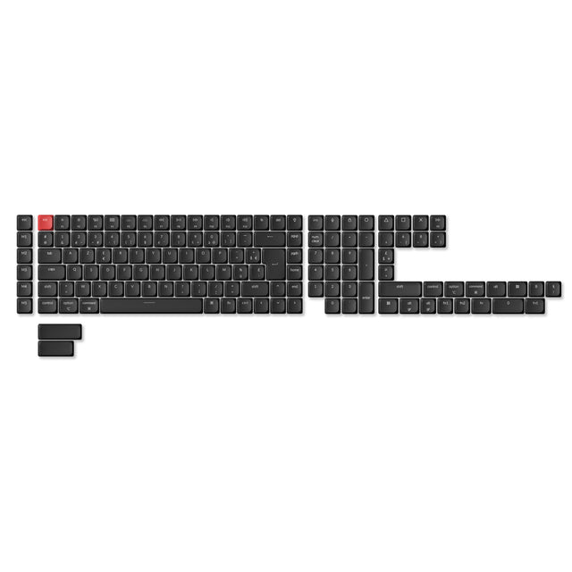 Ensemble complet de touches ISO profil bas Shine-Through ABS LSA - Noir