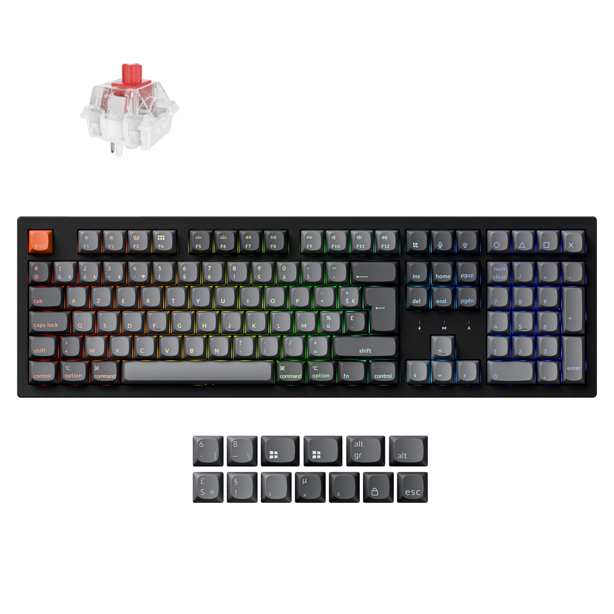 Keychron K10 Max QMK/VIA Clavier mécanique sans fil Collection de mises en page ISO