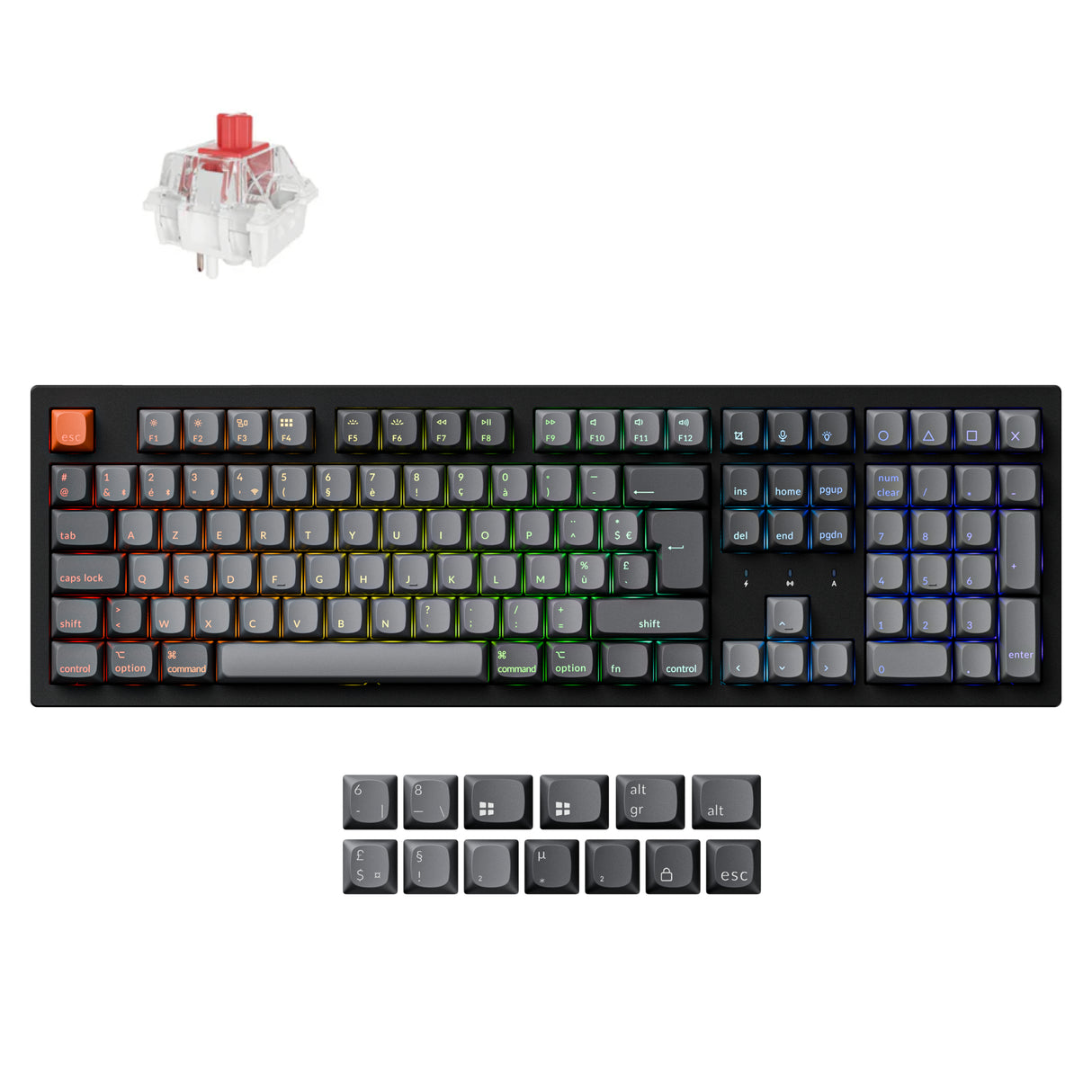Keychron K10 Max QMK/VIA Clavier mécanique sans fil Collection de mises en page ISO