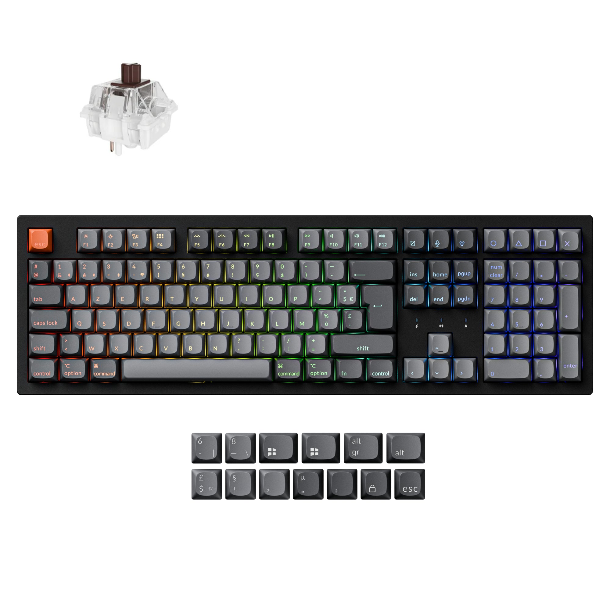 Keychron K10 Max QMK/VIA Clavier mécanique sans fil Collection de mises en page ISO
