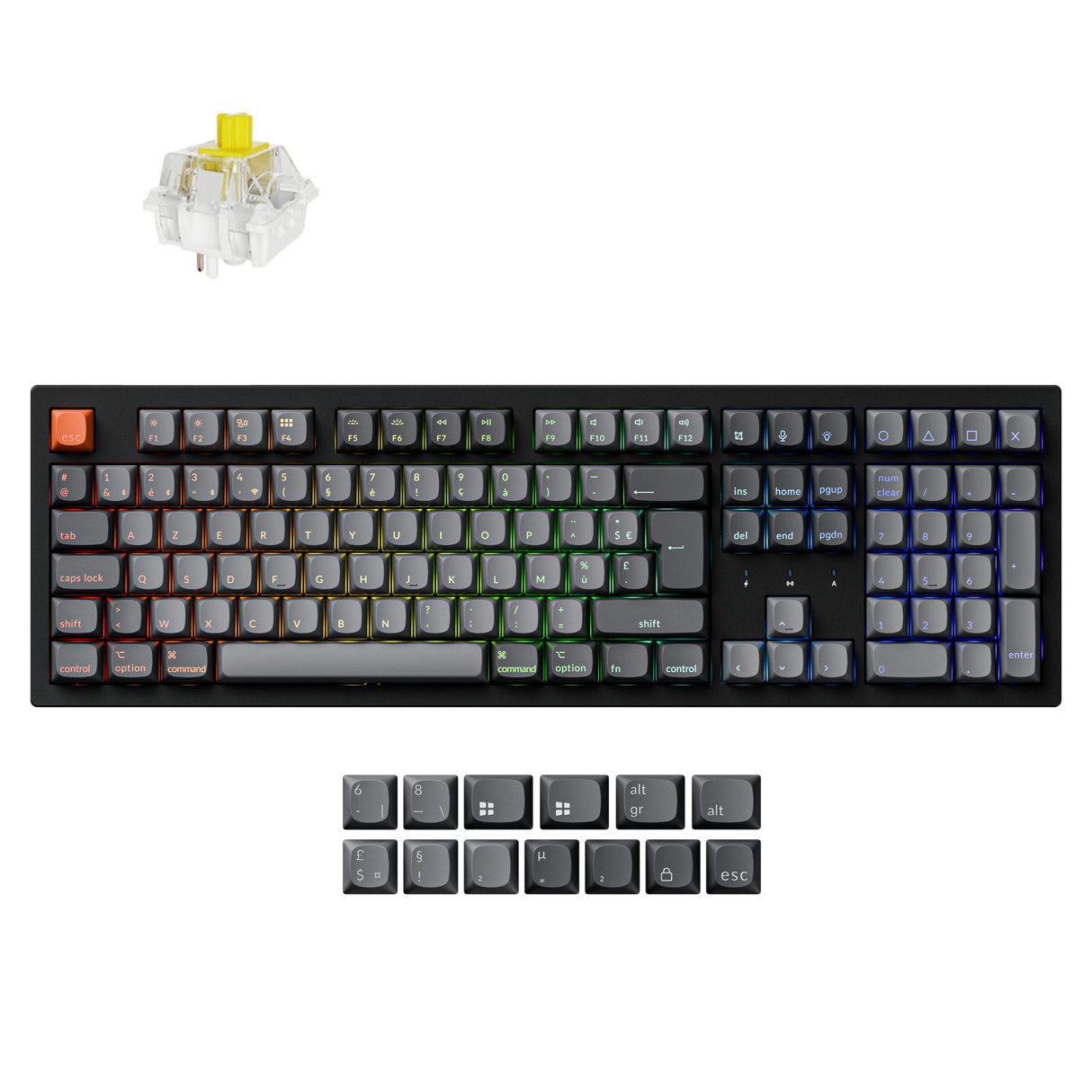 Keychron K10 Max QMK/VIA Clavier mécanique sans fil Collection de mises en page ISO