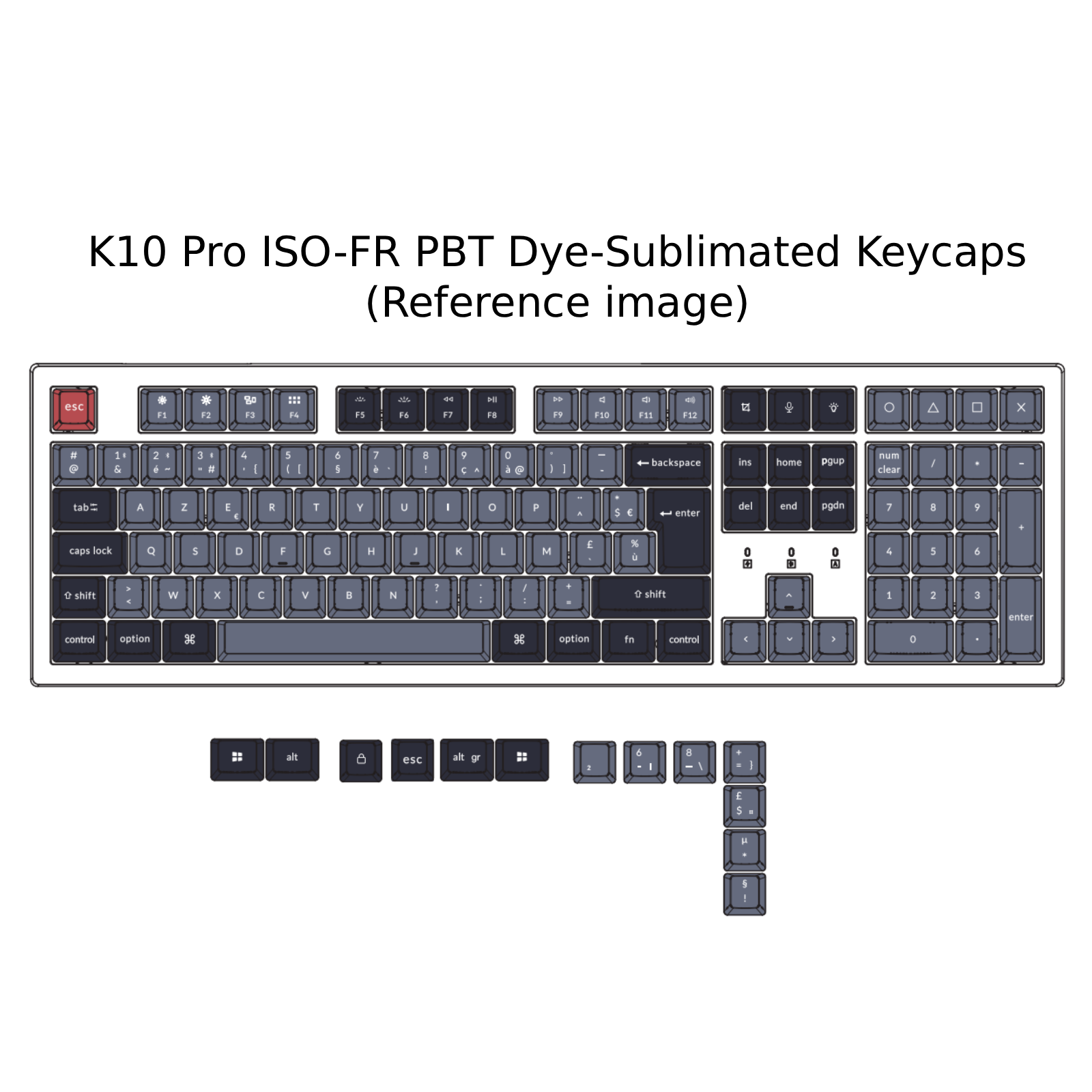 Keychron K10 Pro QMK/VIA Clavier mécanique sans fil Collection de mises en page ISO