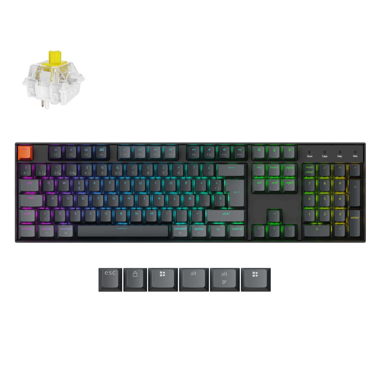 Clavier mécanique sans fil Keychron K10 QMK (Disposition ISO) - (Version 2)
