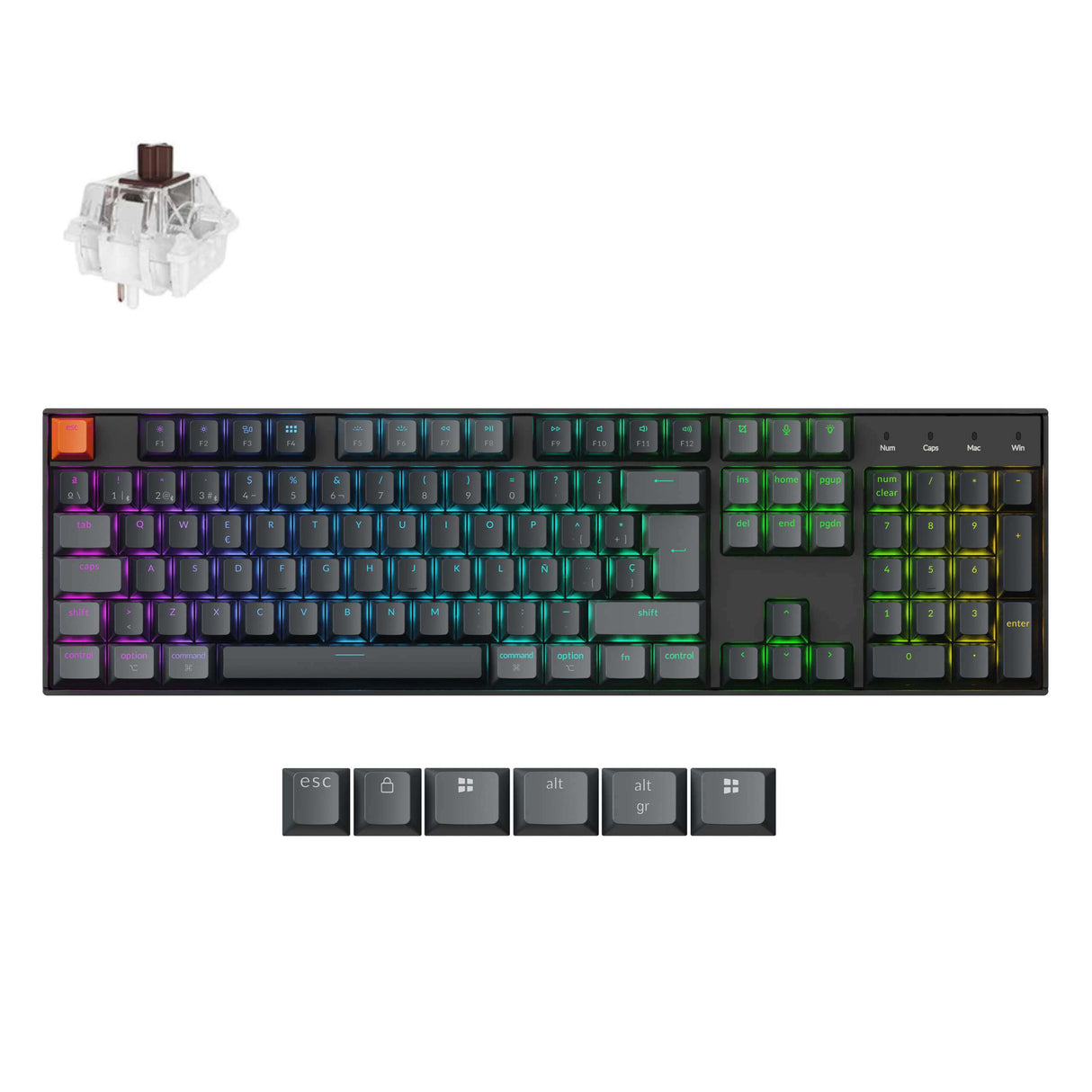 Clavier mécanique sans fil Keychron K10 QMK (Disposition ISO) - (Version 2)