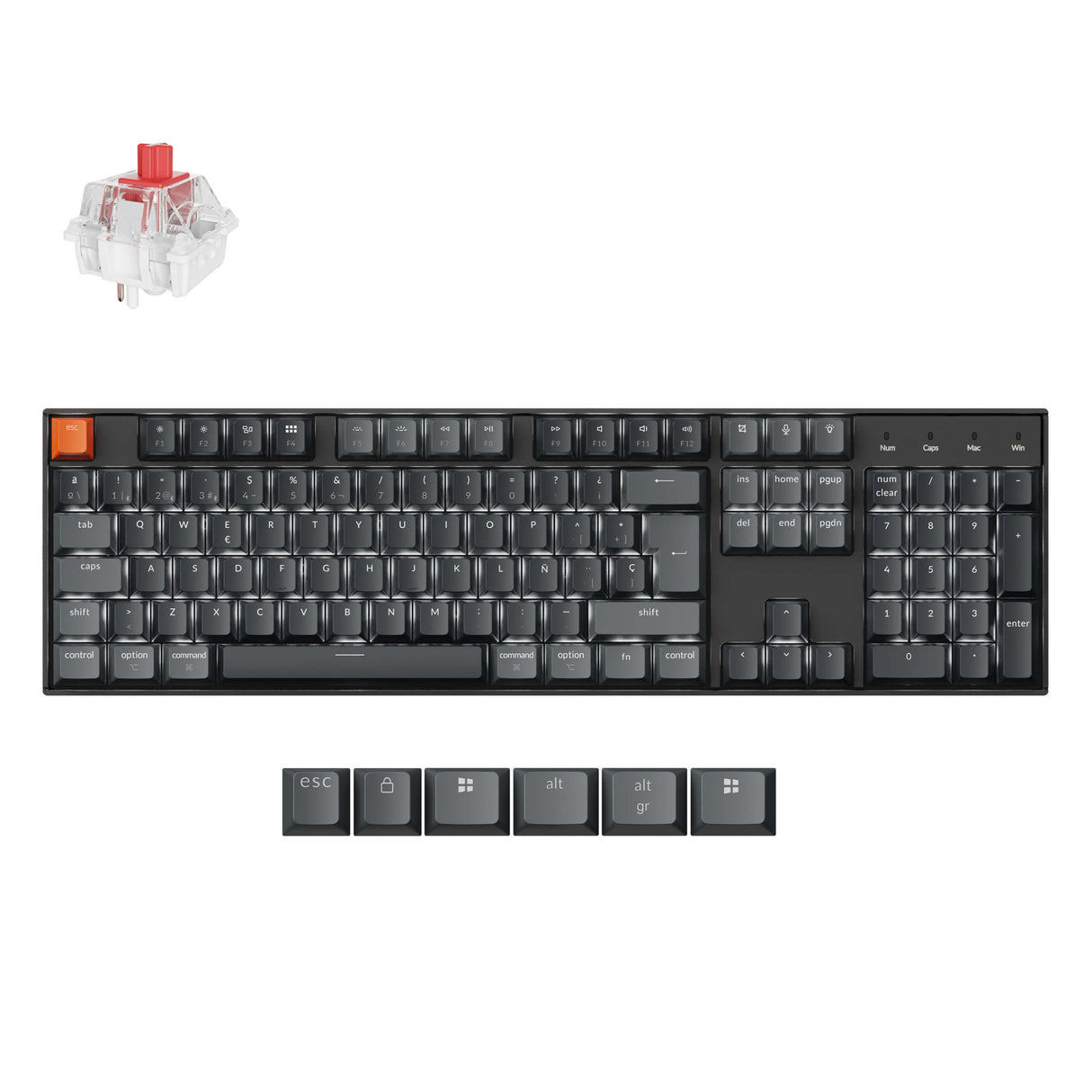 Clavier mécanique sans fil Keychron K10 QMK (Disposition ISO) - (Version 2)